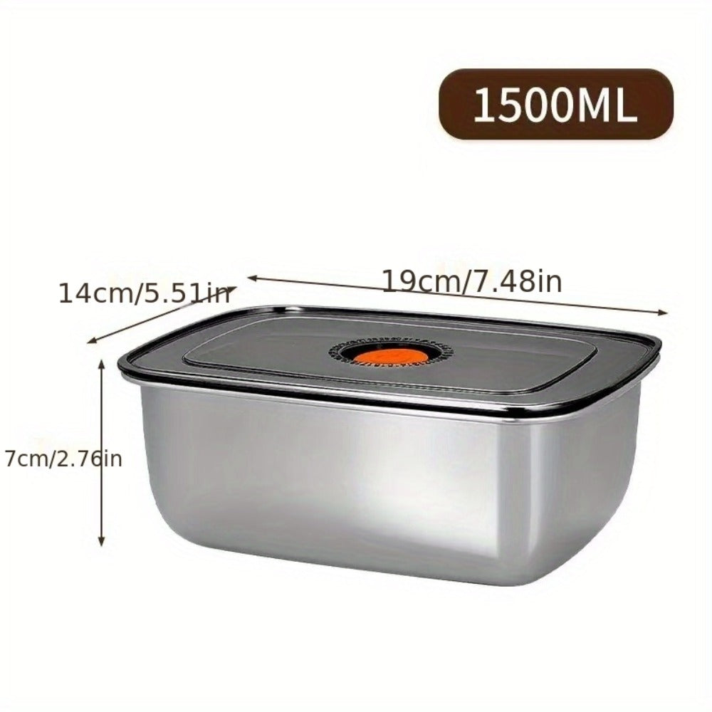 Stainless Steel Lunch Boxes, Set of 6 Large 50.72 oz Food Storage Containers with Lids ¨C Airtight Stackable Refrigerator Storage Containers for Meal Prep, Leftovers, Kitchen and Office