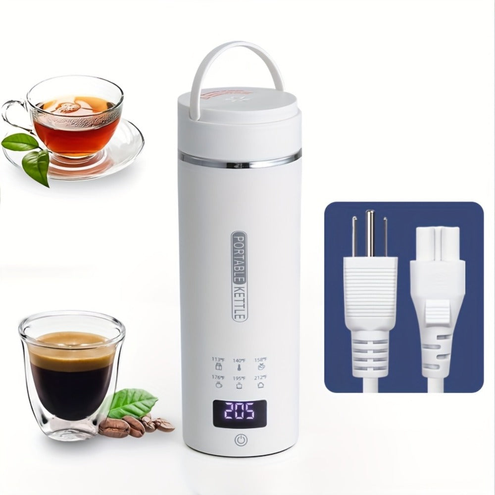 Travel Electric Kettle Portable Mini Water Boiler | 6 Temperature Settings | 304 Stainless Steel | Auto Shut-Off Boil-Dry Protection | BPA-Free | 15oz Coffee Tea Milk Kettle for Travel Home Office