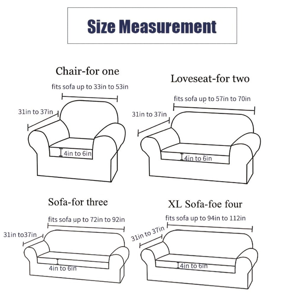 Seersucker Sofa Slipcover with Skirt High Elastic Stretch Drawstring Durable Washable Couch Cover for 1 2 3 4 Seater Armchair - 8 Colors Coffee Gray White Green Blue
