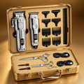 Professional Hair Clipper & Beard Trimmer Set - MENSURE Cordless 6000RPM Hair Cutting Kit with T-Blade Trimmer, 7 Guide Combs, LED Display & Type-C Fast Charging, Barber Kit for Men Home & Salon Use