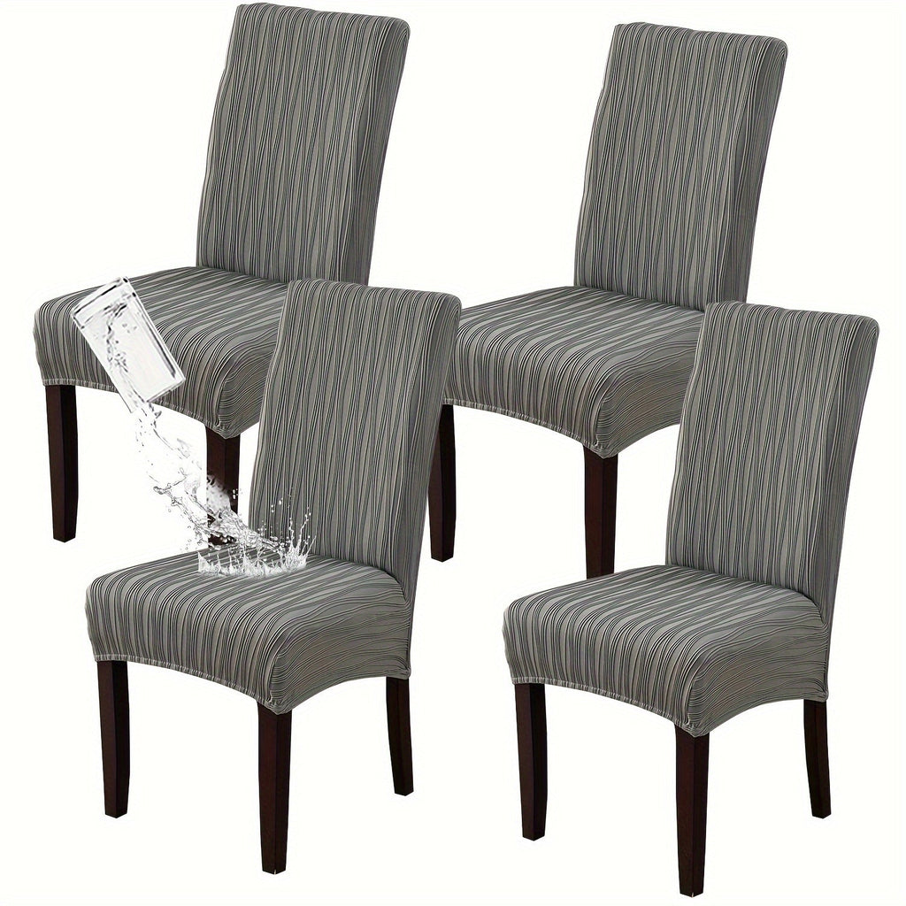 Dining Chair Covers Stretch Slipcovers Set of 4 or 6, Stain Resistant Removable Washable Chair Protector for Home Kitchen Restaurant Wedding, Spandex Jacquard Fabric, 7 Colors Available