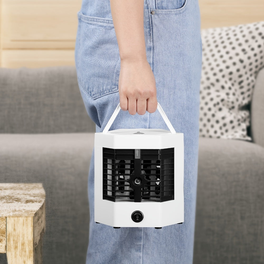 Portable Ice Cooler Fan | Mini Personal Air Conditioner with Water Ice Cooling, Anti-Leak Design & Replaceable Filter, Compact Desktop Cooler for Bedroom, Office, Camping & Tent Use ¨C Fast Cooling