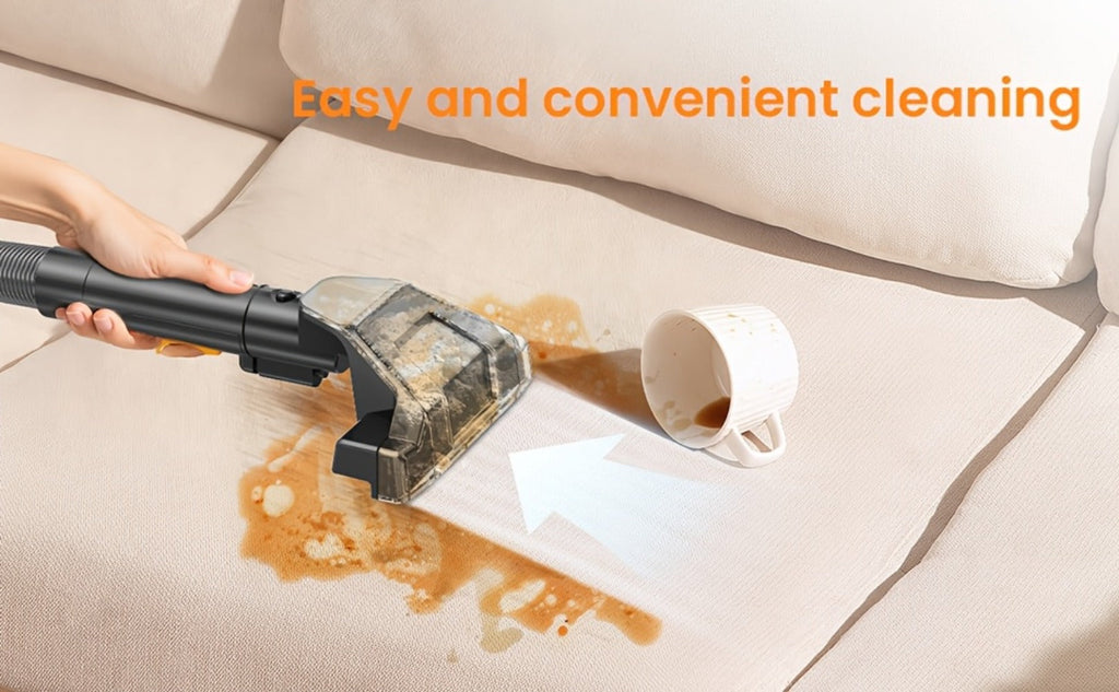 Portable Spot Cleaner for Carpet & Upholstery | Dual Brush Power Suction Stain Remover with Multifunctional Tools ¨C Deep Cleans Sofa, Car Seats, Stairs & Pet Stains