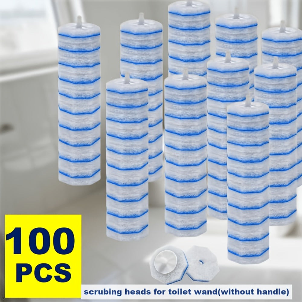 Toilet Brush Refill Heads 18/48/100 Pack Compatible with Clorox ToiletWand - Premium Upgraded Fiber Bristles for Deep Toilet Cleaning, Disposable Replacement Heads for Toilet Wand Scrubber
