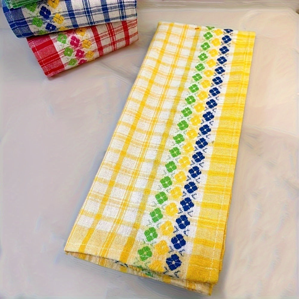 Kitchen Towels 4-Pack 18x28 Inch Extra Large Absorbent Dish Towels Set - Super Soft Quick Dry Farmhouse Stripe Tea Towels, Machine Washable