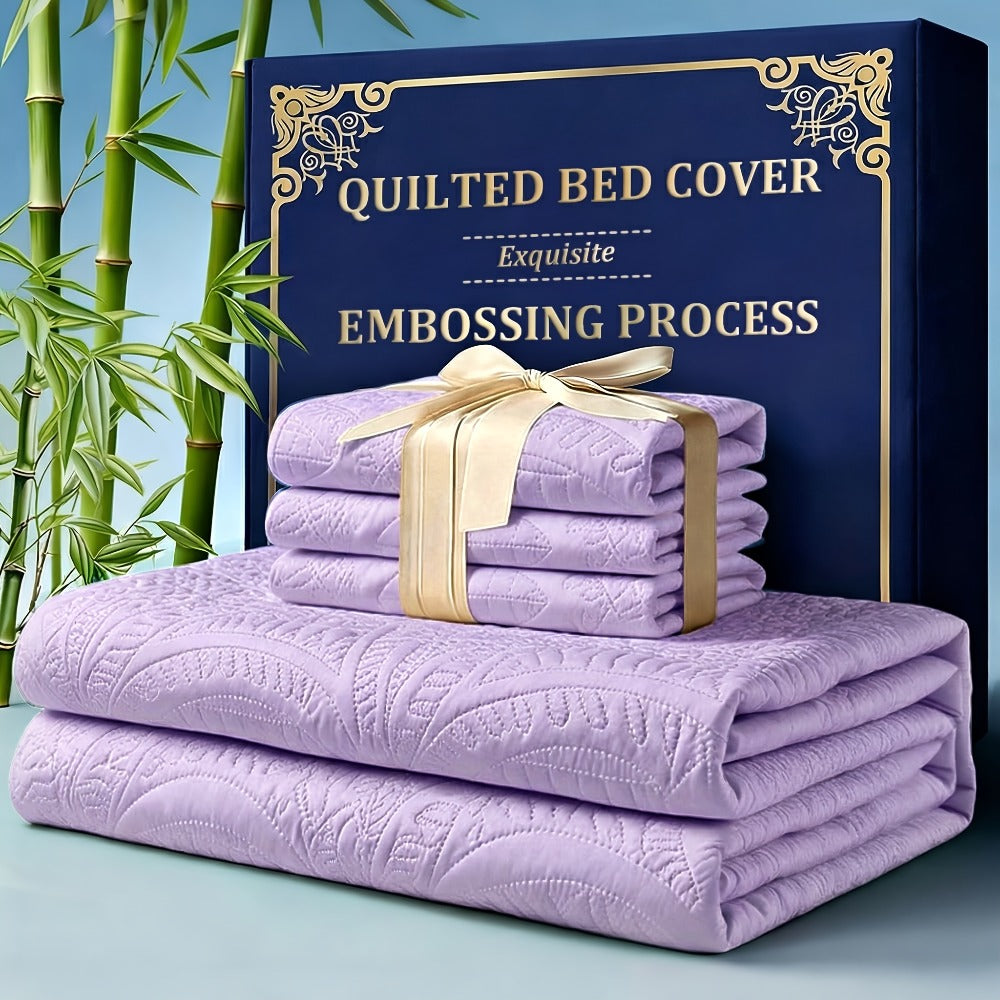 Quilt Coverlet Set 2-3 Piece Lightweight Microfiber Bedspread Coin Pattern Soft Skin-Friendly Anti-Allergy Machine Washable Twin Full Queen King