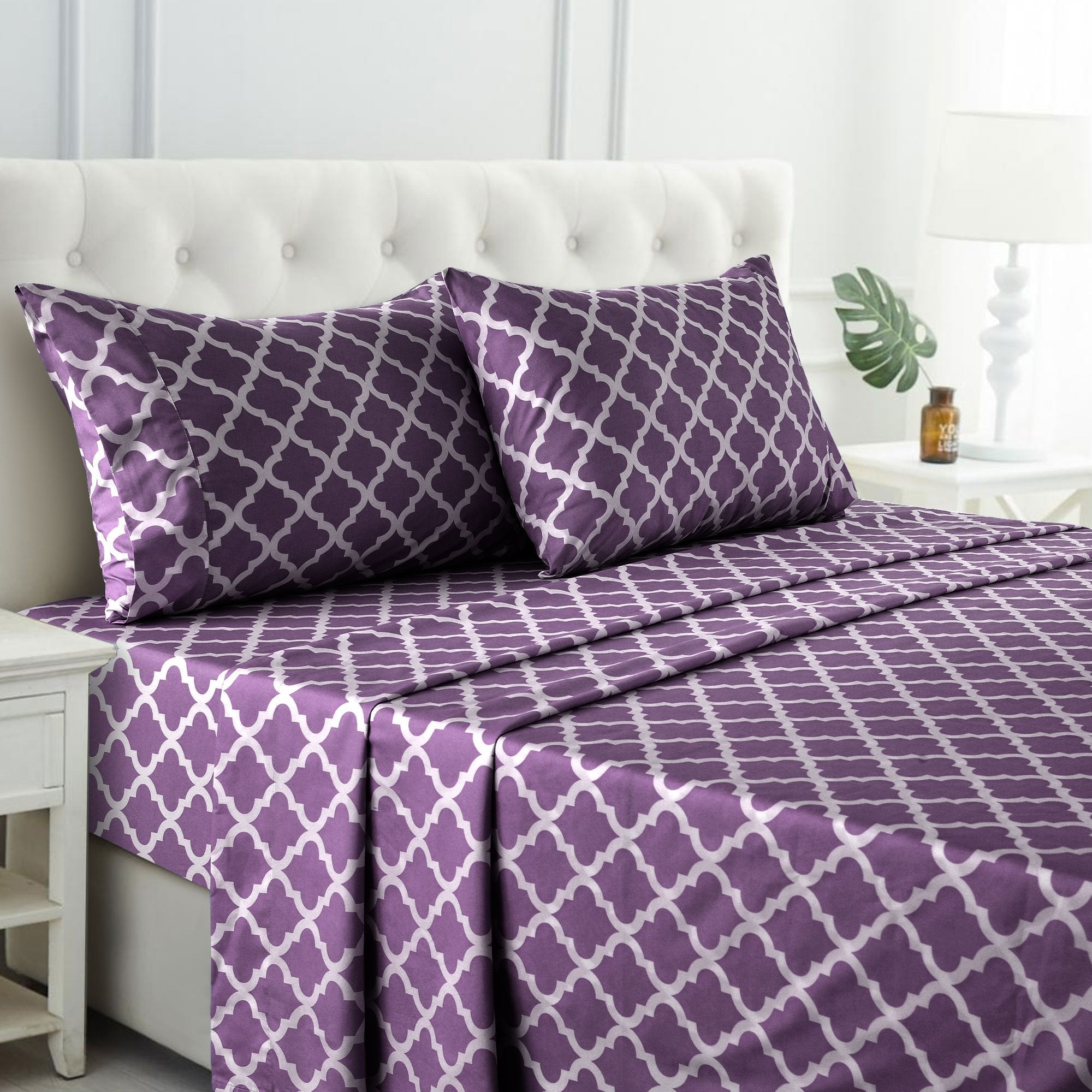 Brushed Polyester Bed Sheet Set 4 Piece 100% Polyester Soft Cooling Deep Pocket 16 Inch Wrinkle Fade Shrink Resistant Machine Washable Twin Full Queen King Cal King 8 Colors