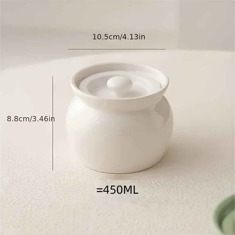 Ceramic Steam Stewing Pot - Water-Separated Clay Pot for Soups, Stews & Slow Cooking, Household Steaming Pot with Lid for One Person, Heat-Resistant Soup Pot for Stovetop & Kitchen Use