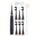 USB Electric Toothbrush Set - 5 Replaceable Brush Heads & 2 Cleaning Heads, USB Rechargeable Electric Toothbrush with Travel Case, Complete Oral Care Kit for Home & Travel, Black or White