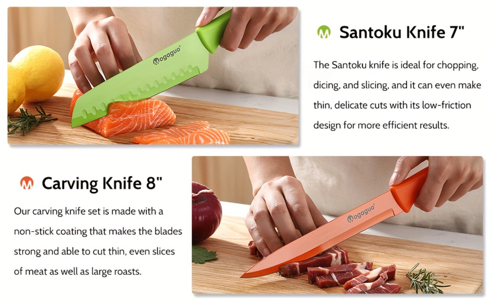Rainbow Kitchen Knife Set 14pcs ¨C 7 Sharp Stainless Steel Knives with 7 Blade Guards, Dishwasher Safe, Non-Stick Professional Chef Knife Set with Sheaths