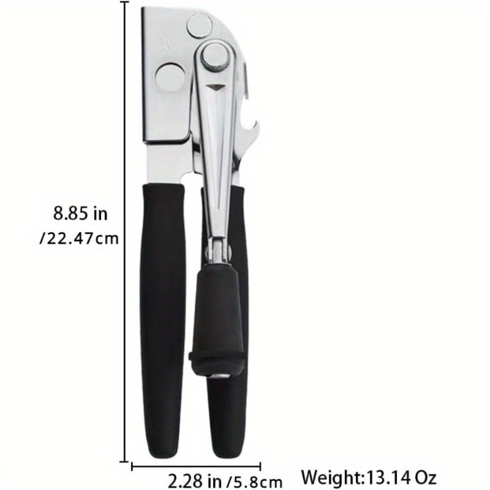 Heavy Duty Manual Can Opener Stainless Steel Commercial Grade with Non-Slip Ergonomic Handle Dual Can and Bottle Opener for Restaurant and Home Kitchen Use