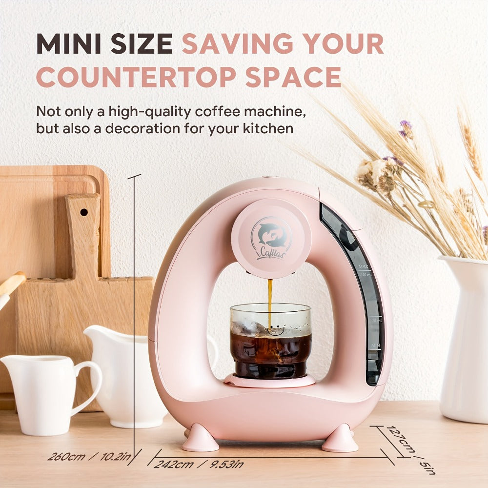 Single Serve Coffee Maker 2-in-1 K-Cup Compatible and Coffee Grounds - Mini Drip Coffee Machine 4-8oz Fast Brew for Home Office Travel Dorm, Compact Coffee and Tea Maker with Removable Tank Quiet Operation