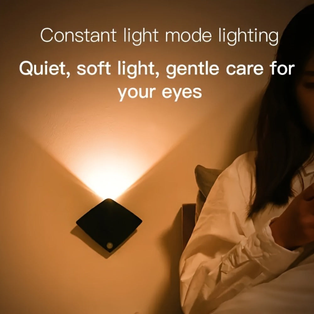 Magnetic LED Motion Sensor Wall Light USB Rechargeable ¨C Wireless Night Light for Hallway, Stairs, Bedroom & Kitchen in White or Warm Light (1, 2 or 4 Pack)