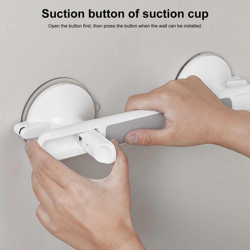 Safety Grab Bar for Seniors - Suction Cup Handrail for Bathroom, Non-Slip Bathtub Rail, Elderly Assist Handle, No Drill Wall Bar for Shower, Toilet, Kitchen Support