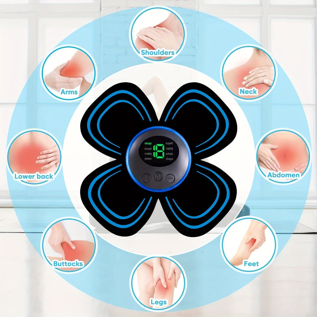 EMS Muscle Stimulator Massager Patch ¨C Full Body Electric Massage Device with 8 Modes & 19 Intensity Levels for Shoulder, Arm, Leg, Waist & Cervical Spine Pain Relief