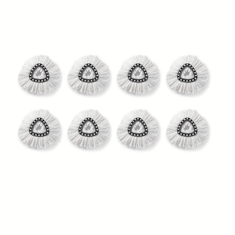 Microfiber Spin Mop Replacement Heads 8 Pack, 360¡ã Universal Mop Refills for Standard Spin Mop Buckets, Machine Washable Reusable Mop Pads for Hardwood, Tile, Laminate & Marble Floors ¨C Round & Triangle