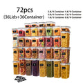 Pantry Storage Containers with Lids Labels and Markers - Airtight Kitchen Food Storage Set for Sugar Flour Pasta Grains Nuts Coffee Tea Beans Baking Supplies Organization