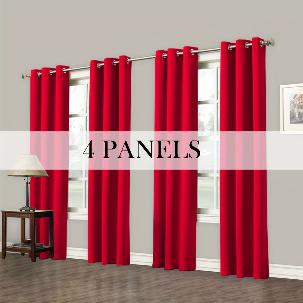 Blackout Curtains Grommet Top Room Darkening Window Drapes 4 Panels Set Living Room Bedroom