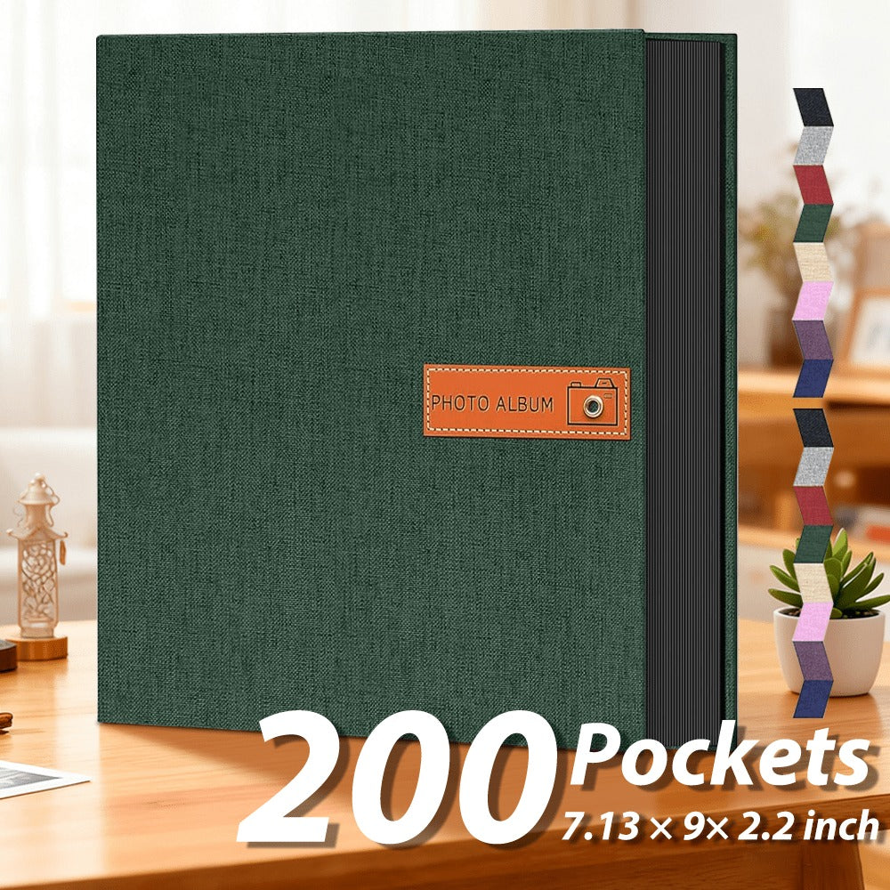 Photo Album 4x6 200 & 1000 Pockets with Label ¨C Linen Hardcover Memory Book for Wedding, Baby, Travel, Anniversary, Birthday & Graduation Gifts