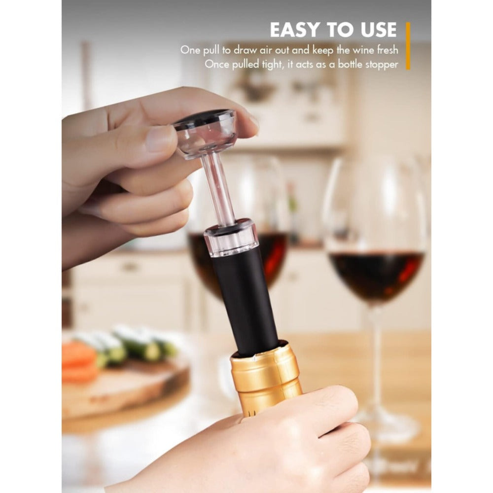 Electric Wine Opener Gift Set Rechargeable, 5-Piece Wine Accessory Kit with Aerator, Vacuum Stoppers, Foil Cutter & Bottle Opener, Stainless Steel, Perfect for Home Bar, Dinner Parties & Gifting