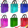 Gift Bags 12 Pack Mixed Colors Glossy Shiny Reusable Gift Bags with Handles for Birthday Party Favor Goodie Bags Wedding Baby Shower 8x10x4 Inch