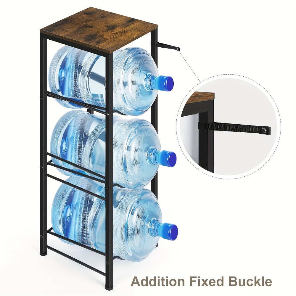 Water Jug Holder 5 Gallon 3-Tier Standing Shelf | Water Bottle Rack Organizer for Kitchen Office Living Room