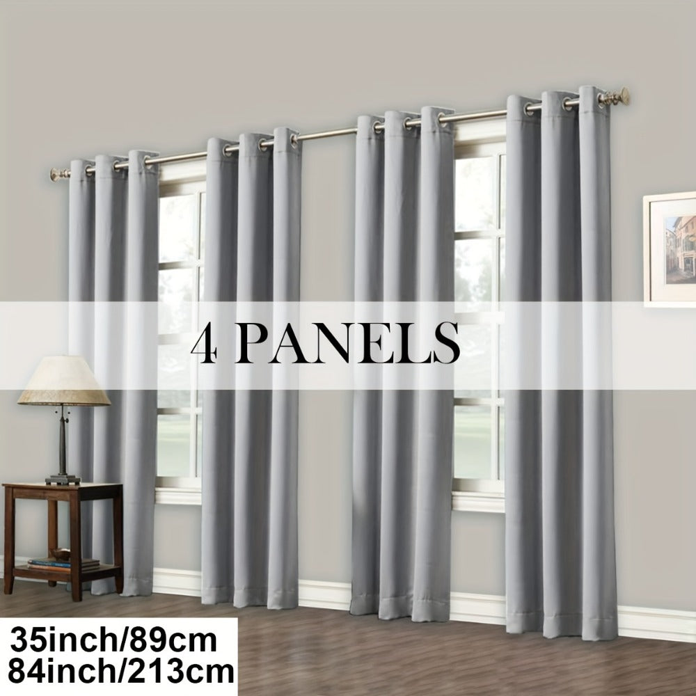 Blackout Curtains Grommet Top Room Darkening Window Drapes 4 Panels Set Living Room Bedroom