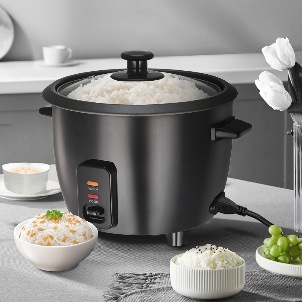 Rice Cooker 6-Cup Non-Stick with Yogurt Maker Function - 3-Cup Uncooked Grain Cooker with Removable Non-Stick Pot Auto Keep Warm One-Touch Operation, Compact Electric Rice Cooker for Home Dorm Office Black
