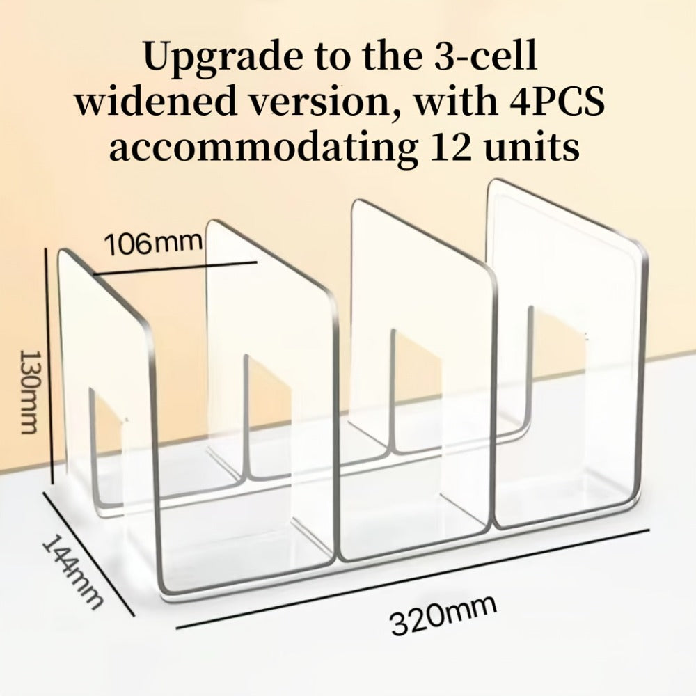Purse Organizer for Closet 4-Pack ¨C Clear Plastic Bag Storage Divider Shelf, Handbag Holder for Wardrobe, Bedroom, Dormitory, Holds 8¨C16 Bags