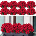 Artificial Flowers Outdoor UV Resistant - Geranium Hydrangea Rose Marigold Faux Silk Flowers for Garden Patio Home Table Centerpiece Decor, 8/16 Bundles, 13.77 Inch