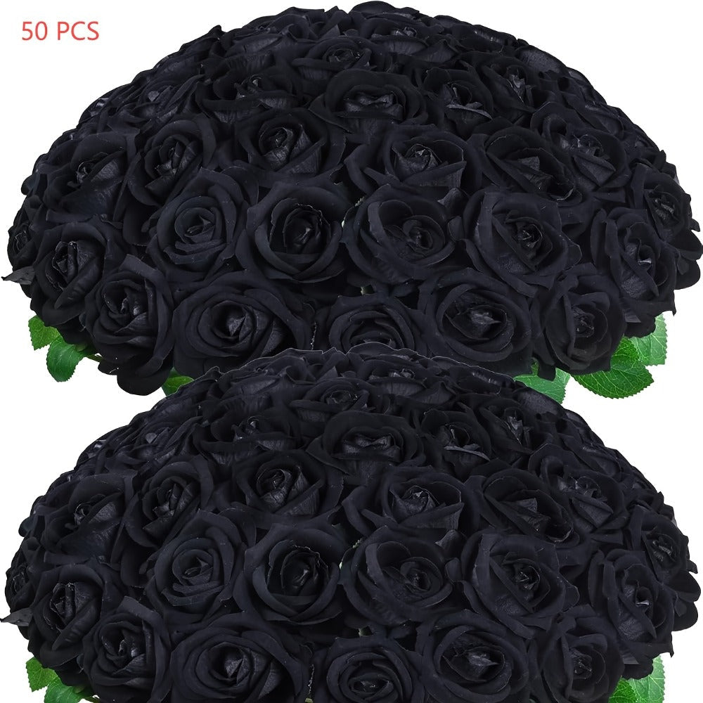 Artificial Roses Bulk with Long Stems ¨C Real Touch Velvet Fake Flowers for Wedding Bouquet, Bridal Centerpiece, Valentine's Day, Mother's Day, Home Decor (50/100pcs, Multi Colors)