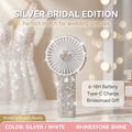Mini Handheld Fan USB Rechargeable, Diamond-Style Portable Personal Fan with Long Battery Life, Compact Small Fan for Travel, Outdoor, Desk, Wedding, Valentine's Day and Mother's Day Gift