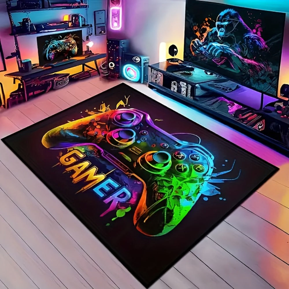 Gaming Mouse Pad Large Extended Cyberpunk Controller Design Non-Slip Desk Mat for PC Console Streaming Setup Esports Game Room Decor Teen Boys Gift 24x36 47x63 Inch