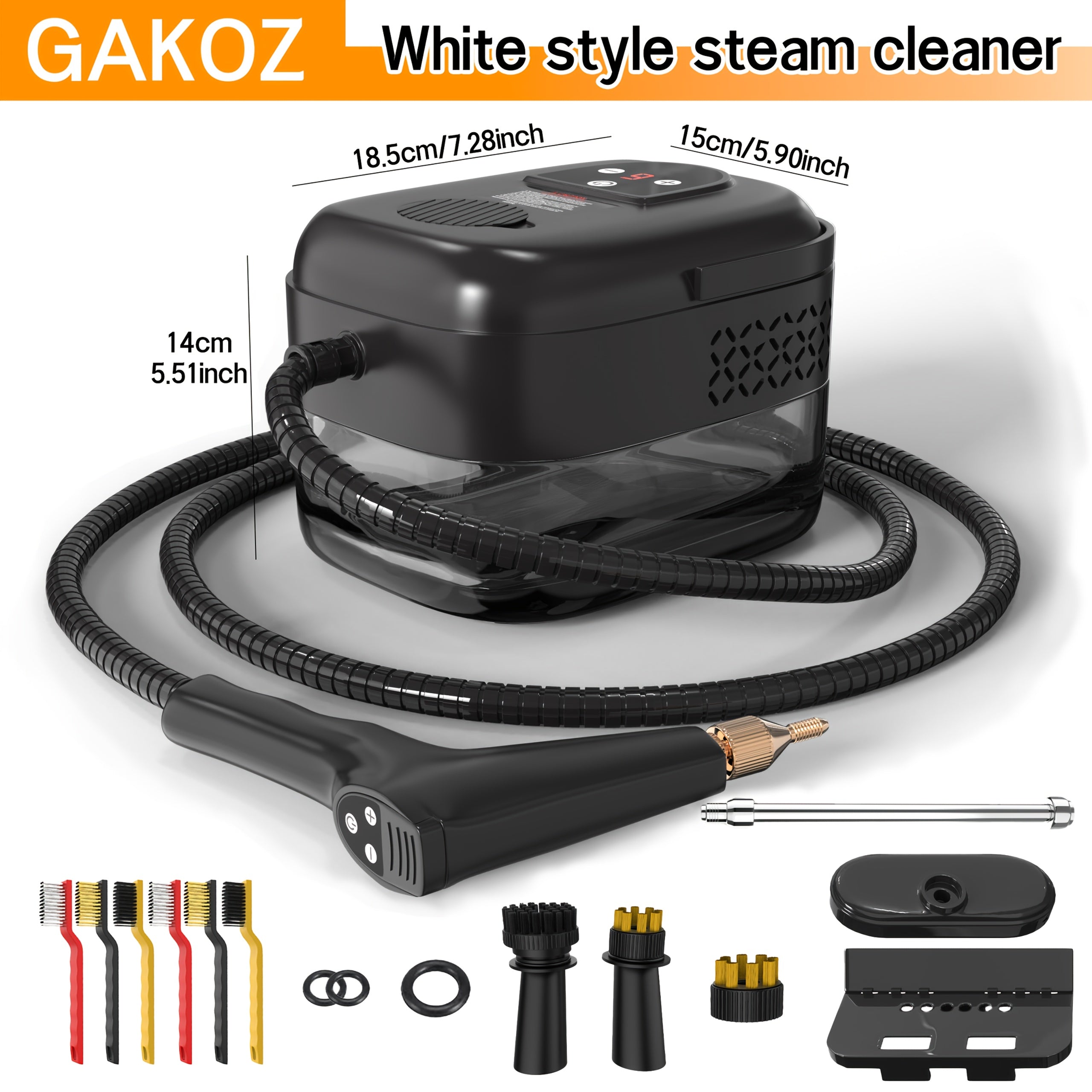 Handheld Steam Cleaner High Pressure 9-Gear Adjustment & LCD Display, 1200ml Water Tank, Portable High-Temp Steamer for Kitchen Carpet Sofa Grout Tile