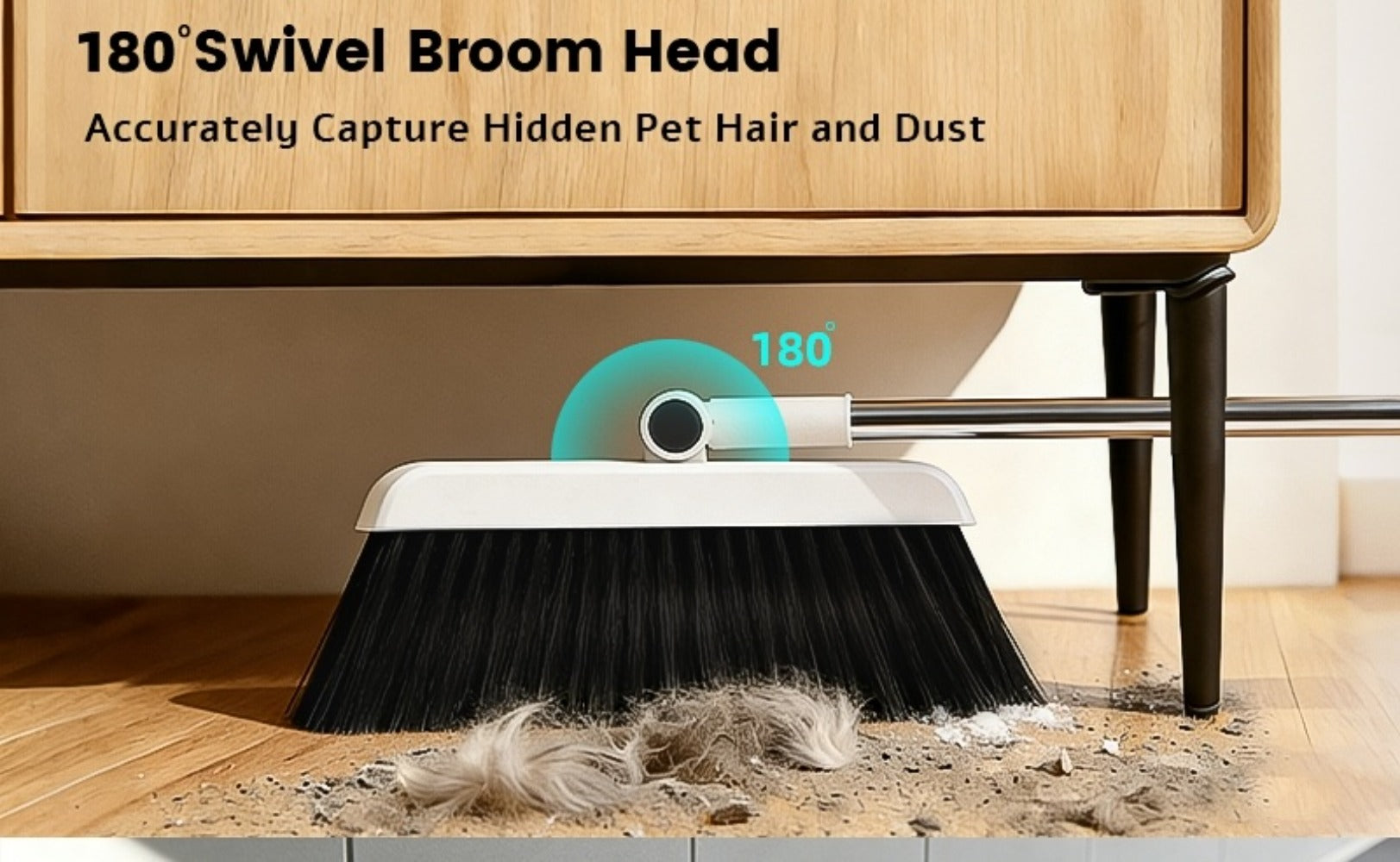 Broom and Dustpan Set with Long Handle - 2-in-1 3-in-1 4-in-1 Foldable Broom Dustpan Combo with Floor Brush for Home Office Dorm Room, Quick Dust Removal Household Cleaning Tool Set, White Pink Blue Orange Purple Grey