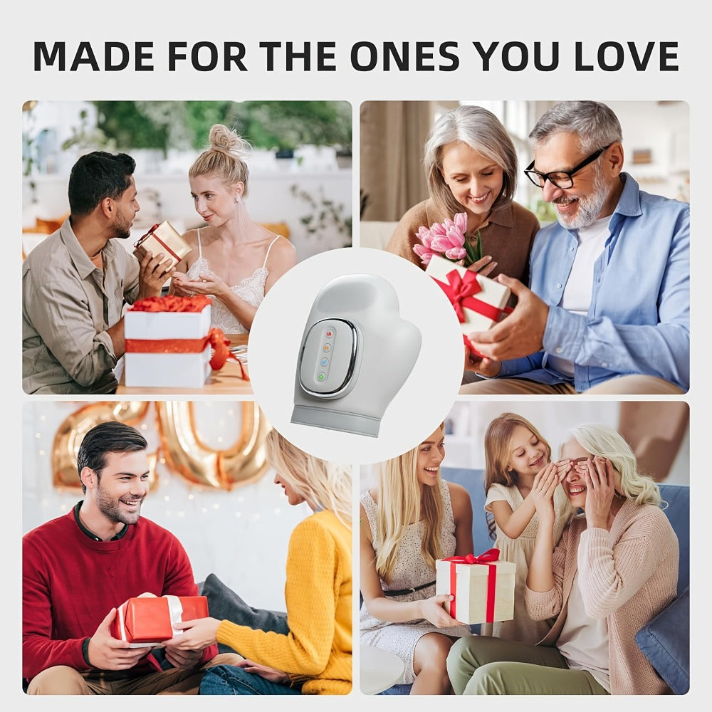 Hand Massager with Heat & Air Pressure ¨C 3D Shiatsu Kneading 6 Modes Rechargeable Portable Hand Massager for Arthritis Pain Relief, Ideal for Office Workers Seniors & Gamers, Finger & Palm Massager
