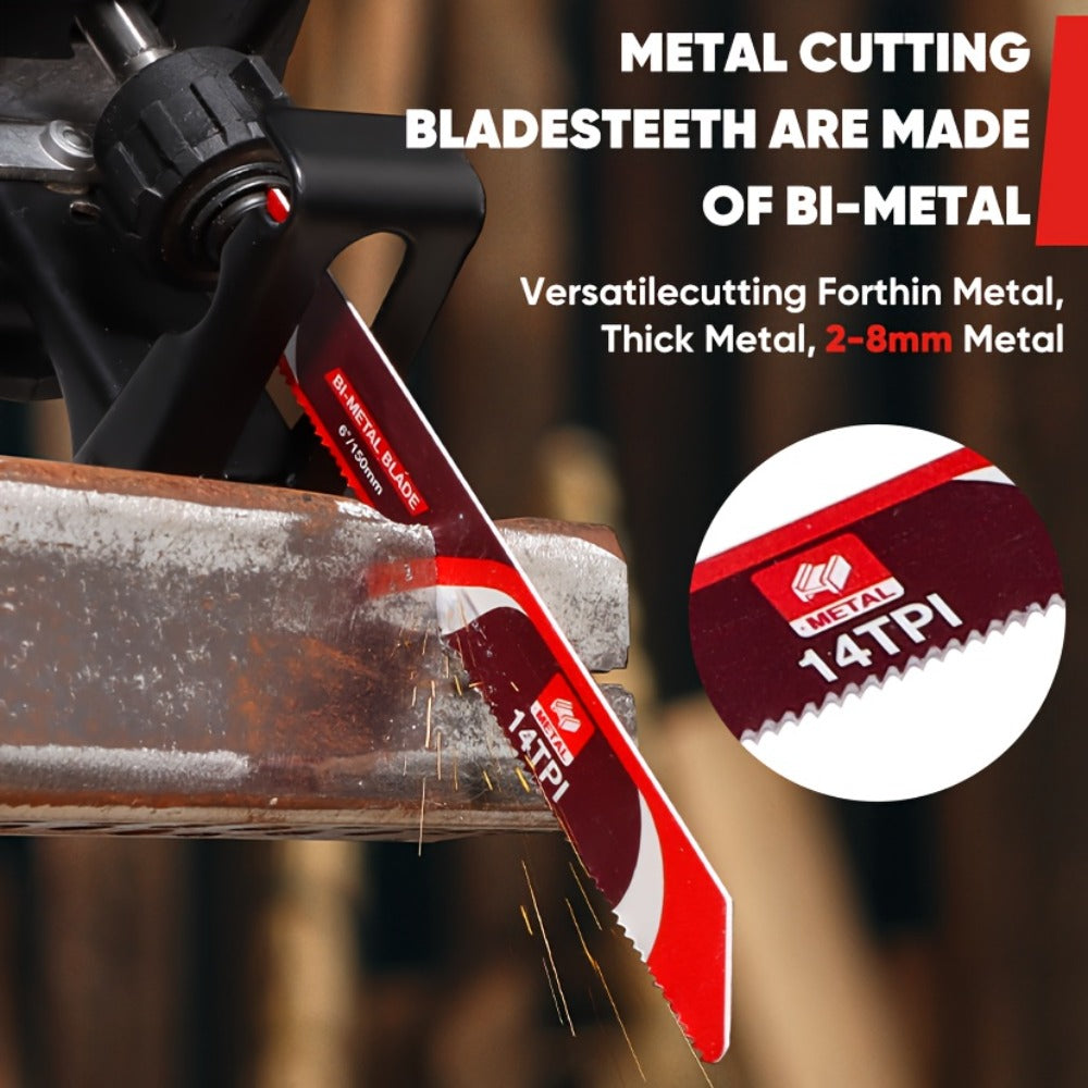 Reciprocating Saw Blades Set 34-Piece ¨C Universal Fit Heavy Duty Bi-Metal Blades for Metal & Wood Cutting, Demolition, Pruning, Remodeling, Compatible with DeWalt Makita Milwaukee Bosch, Storage Pouch