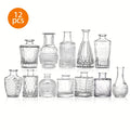 Mini Clear Bud Vases Bulk Set 12/30/43/52pcs ¨C Small Glass-Look Flower Vases for Wedding Centerpieces, Birthday Party, Anniversary, Home Table Decor, Multiple Sizes