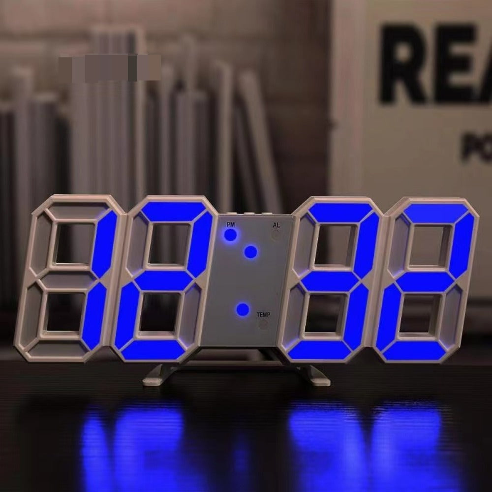 3D LED Digital Alarm Clock Colorful Night Light Home Decor Bedroom Desk Clock USB Powered