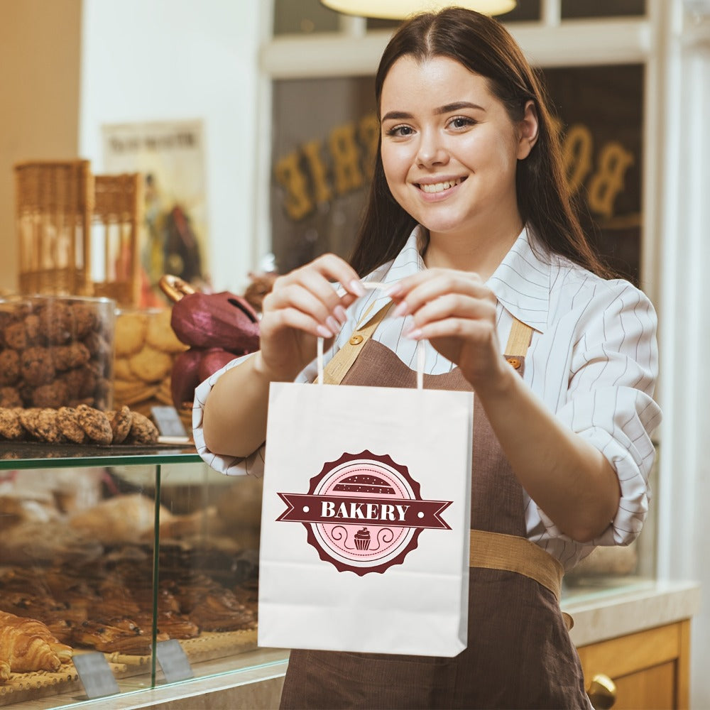 Kraft Paper Gift Bags Bulk 149 Pcs - Small Shopping Bags with Handles 5.25x3x8 Inch, Black Brown White Party Favor Bags for Retail, Birthday, Wedding, Valentine's Day, Snack & Small Business