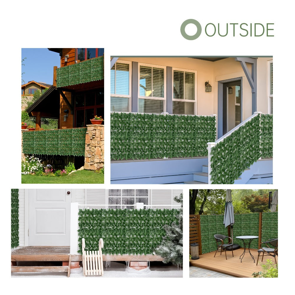 Artificial Ivy Privacy Fence Screen ¨C UV-Resistant Faux Ivy Hedge Panel for Outdoor Patio, Garden, Balcony & Fence Cover | Realistic Greenery Wall Decor | Multiple Sizes Available