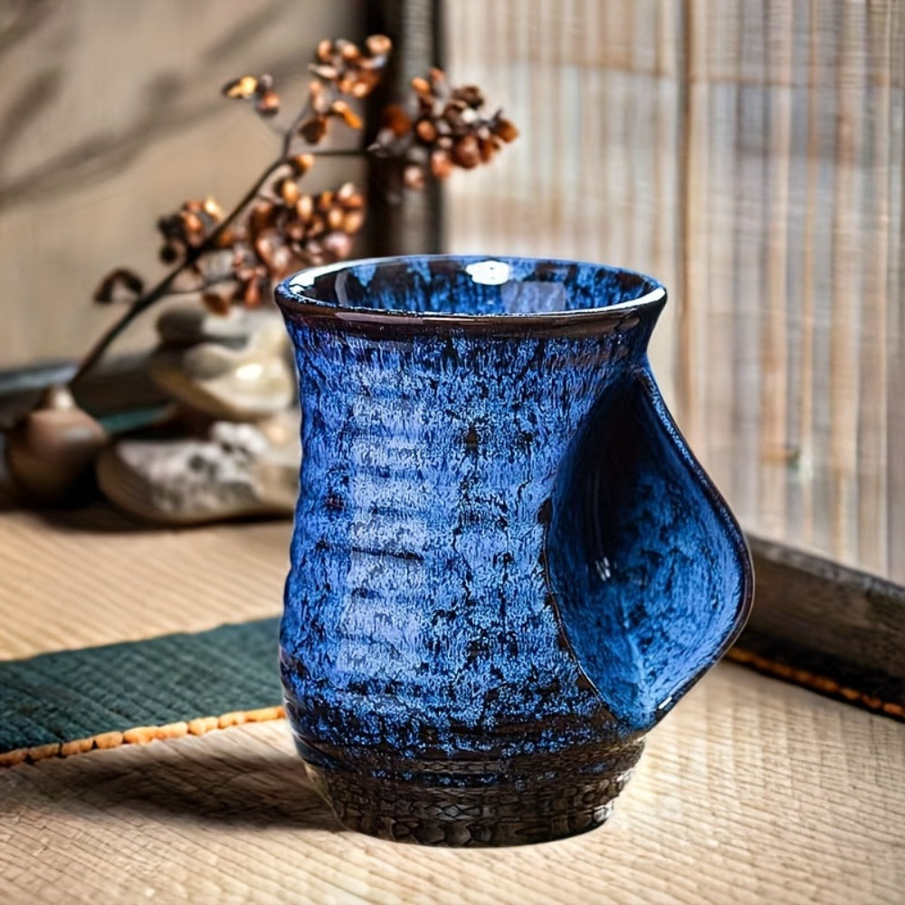 Ceramic Coffee Mug 18 Oz ¨C Vintage Kiln-Fired Hand Warmer Cup with Speckled Glaze ¨C Insulated Large Coffee Cup for Home & Office ¨C Unique Gift for Christmas, Valentine's Day & Holidays