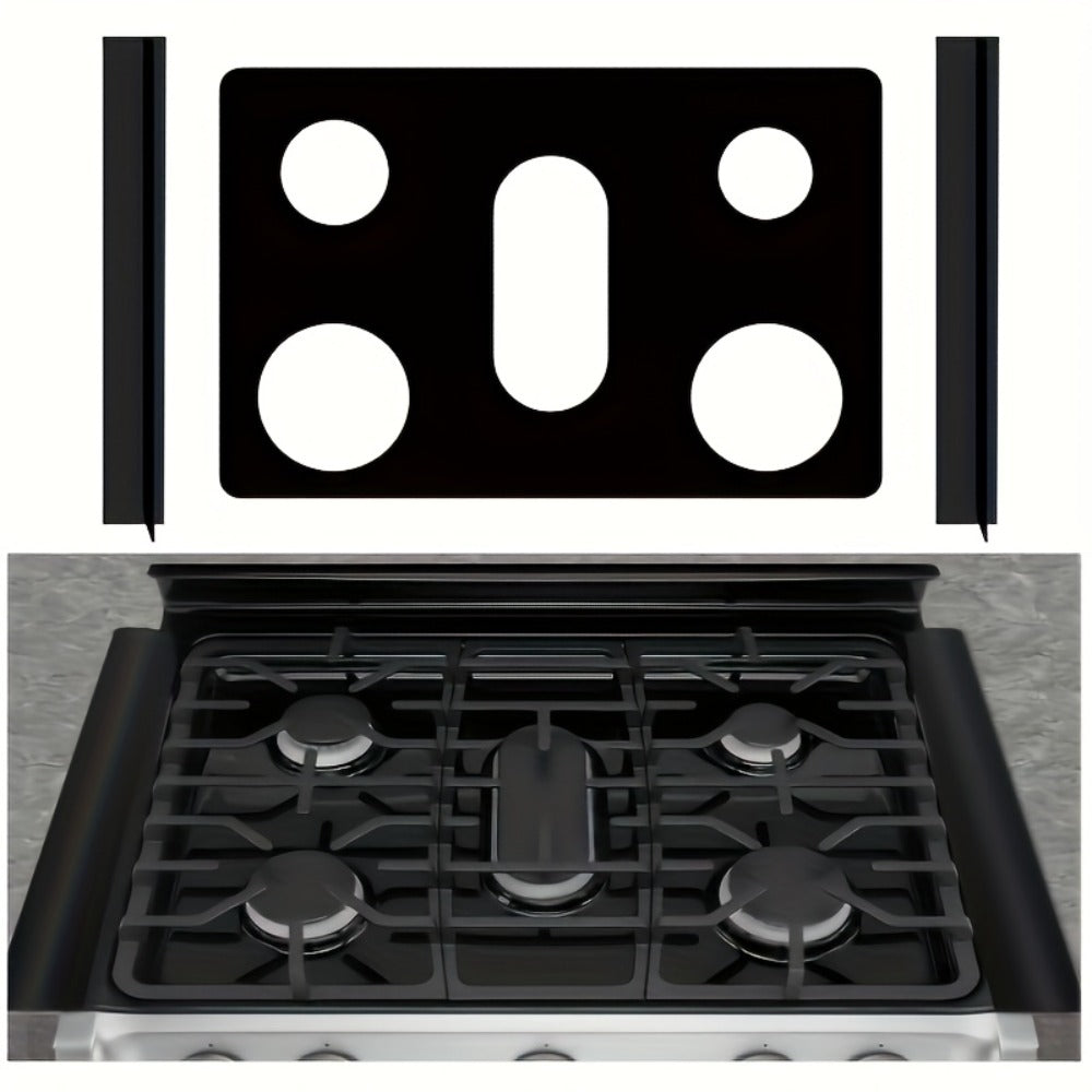Gas Stove Burner Cover Mat Non-Stick Reusable Washable Stove Top Protector for LG 30-Inch Gas Stove ¨C Oil-Resistant High-Temp Safe, Trimmable 5-Hole Design, Keeps Stove Clean & Scratch-Free