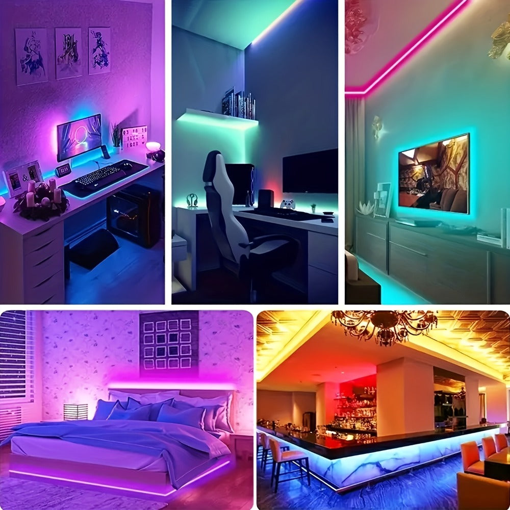 RGB LED Strip Lights 50ft/100ft ¨C Color Changing Tape Light with 44-Key Remote, 20 Colors & 8 Modes, Easy Install, for Bedroom, Living Room, Kitchen, Bar, Wedding & Party Decoration