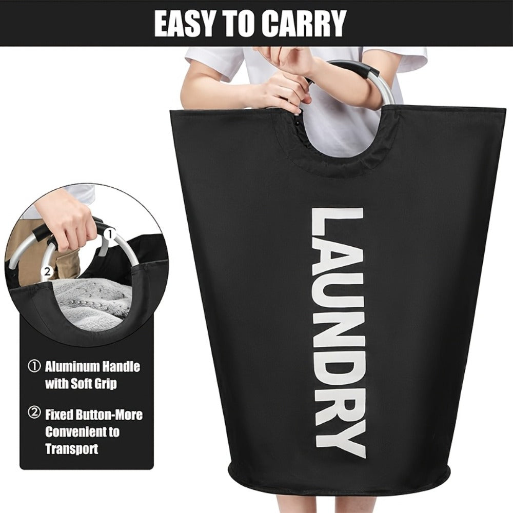 Laundry Basket 2pcs Large Foldable 25.1 Gallon, Collapsible Elevated Hamper with Half-Ring Handles for Bedroom, Bathroom & Laundry Room, Multiple Color Options