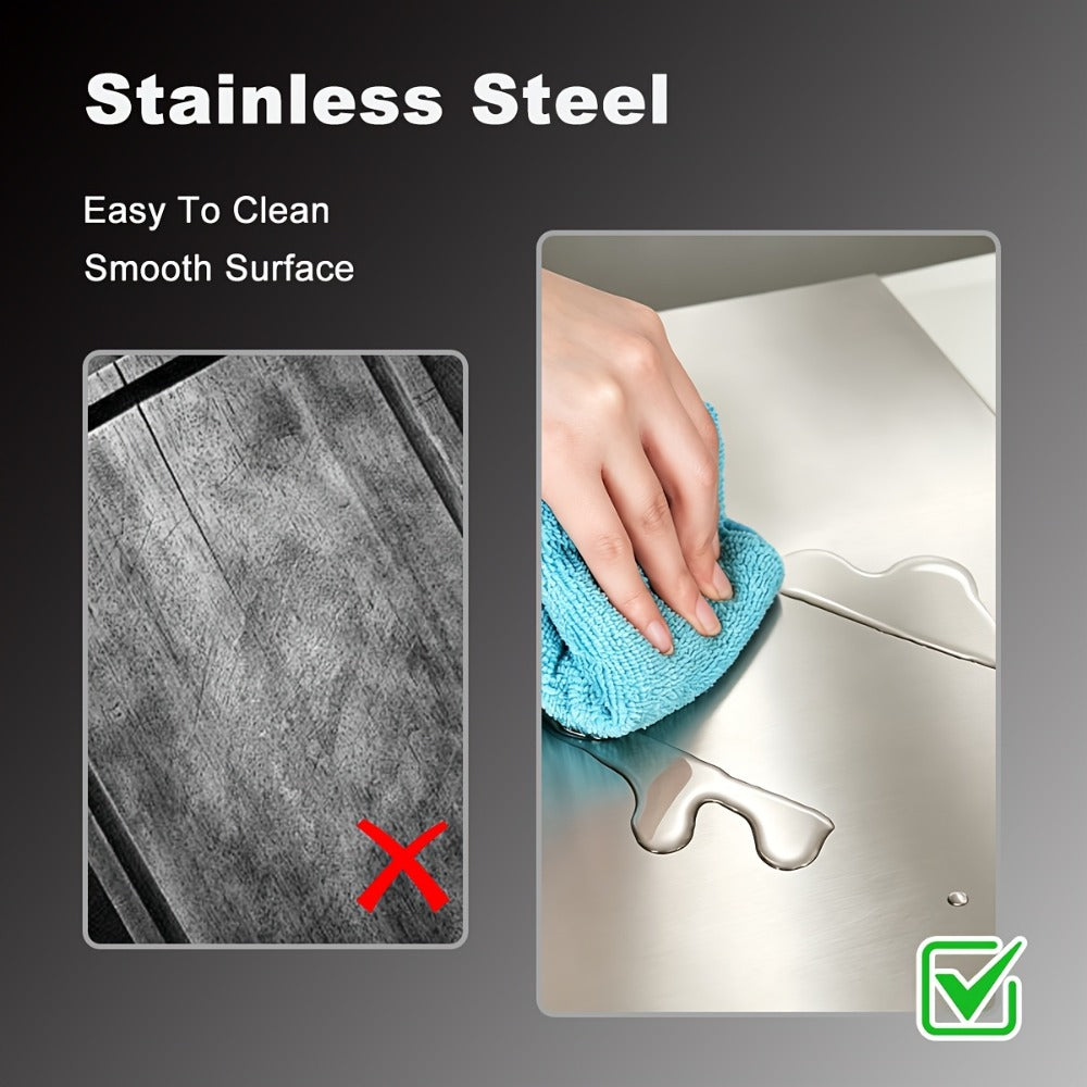 Stainless Steel Cutting Board & Rolling Pastry Board ¨C Non-Slip Kitchen Prep Mat with Butcher Block Surface