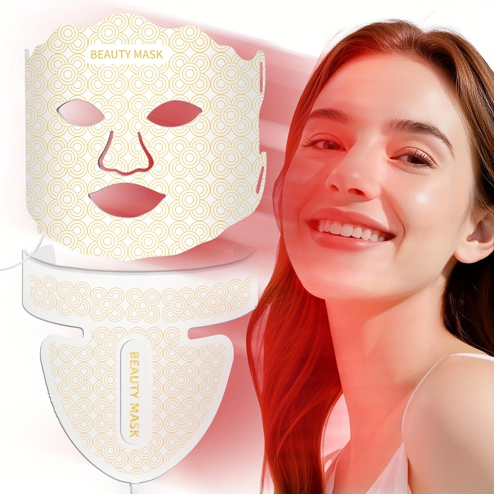 Red Light Therapy Face Mask ¨C 7-in-1 LED Device for Face, Neck & Chest, 95 Beads 650nm & 850nm Dual Wavelength, Flexible Soft Silicone, Remote Control, Anti-Aging Home Spa Beauty Gift for Women