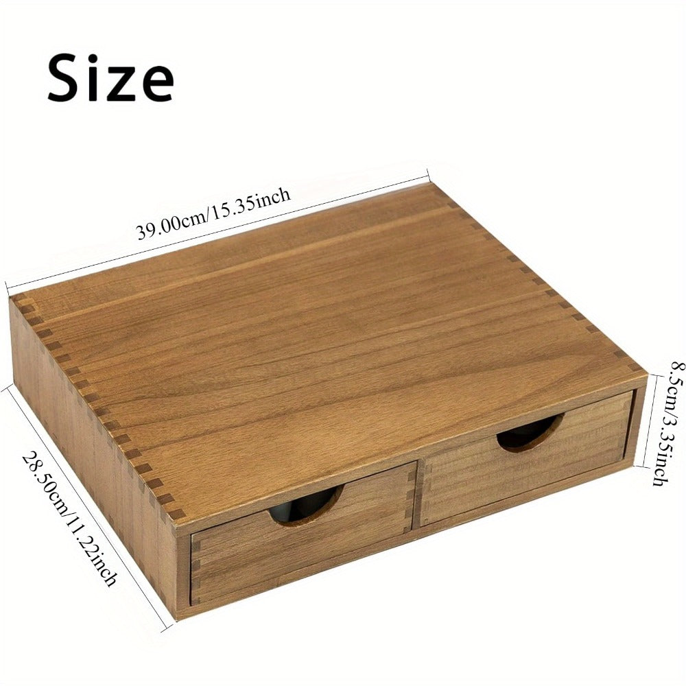 Coffee Machine Stand with K-Cup Storage Rack ¨C Wooden Countertop Coffee & Tea Organizer with Drawer, Holds 30 Boxes of K-Cups or Tea Bags, Coffee Bar Station Organizer for Home & Office ¨C Wood Color