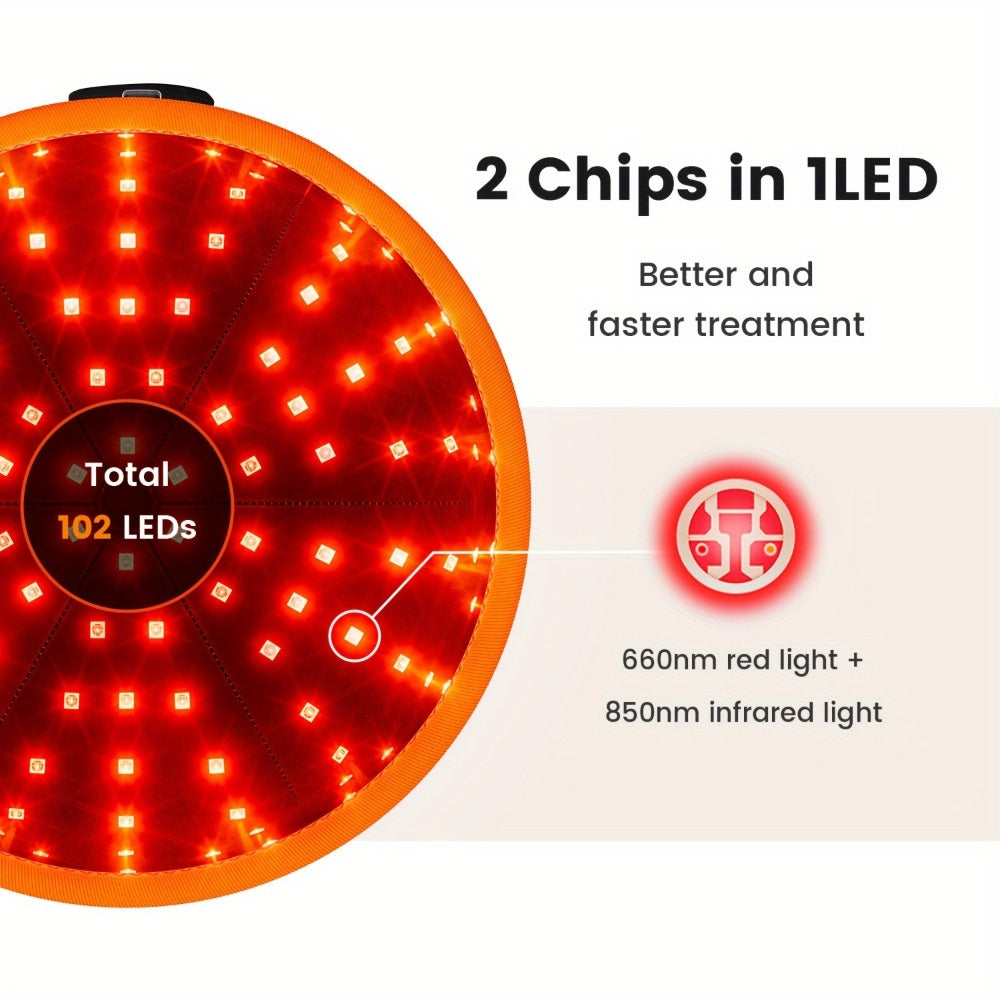Red Light Therapy Cap 101 LEDs Detachable LED Panel Infrared Light Hat for Brain Relaxation Insomnia Relief Head Pain Treatment Hair Growth Scalp Care