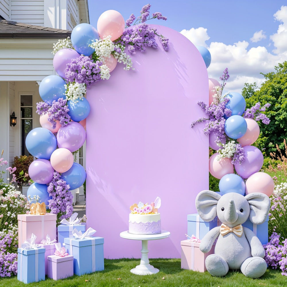 Arch Cover 6ft Stretchable Fabric Party Decoration | Wedding Ceremony Backdrop Cover Wrinkle-Free Zipper Fit for Gender Reveal Bridal Shower Birthday Holiday Celebration 8 Colors